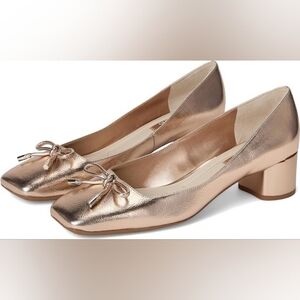 Franco Sarto Natalia Rose Gold Square Toe Pumps -NWOT